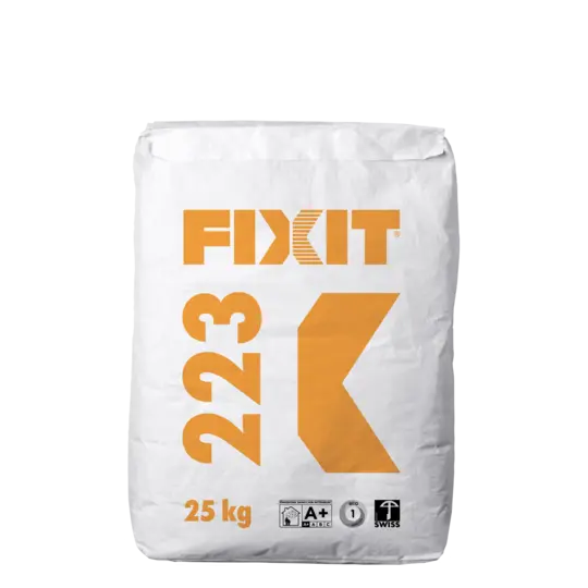 Mortier d’enrobage spécial FIXIT 223 / Sac de 30 kg  -  Conso  1.25kg/mm/m2 – mini 0.5 cm = soit 6.25 kg/m2  -  42 sacs/pal 